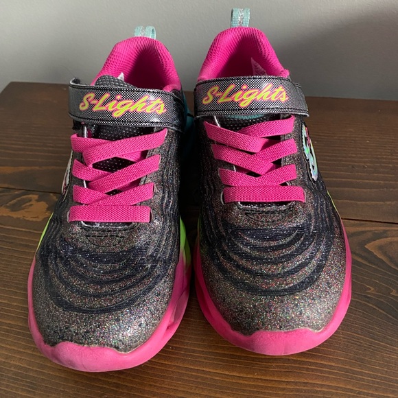 SOLD Skechers, 13C, Rainbow Metallic Black - Picture 3 of 5